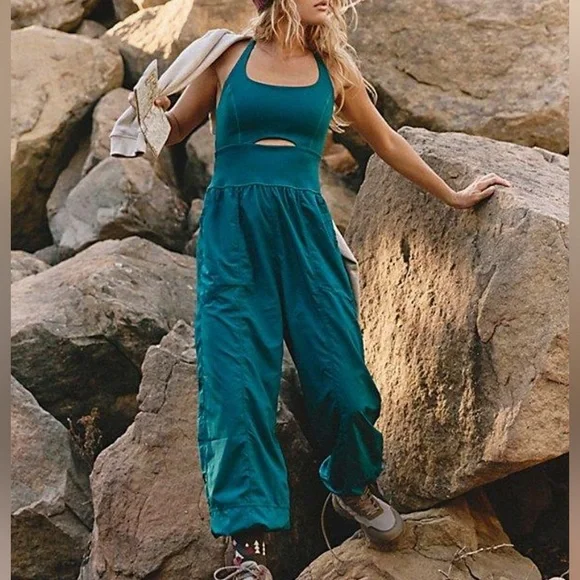 FP Movement Teal Athletic Jumpsuit Onesie - Picture 7 of 7